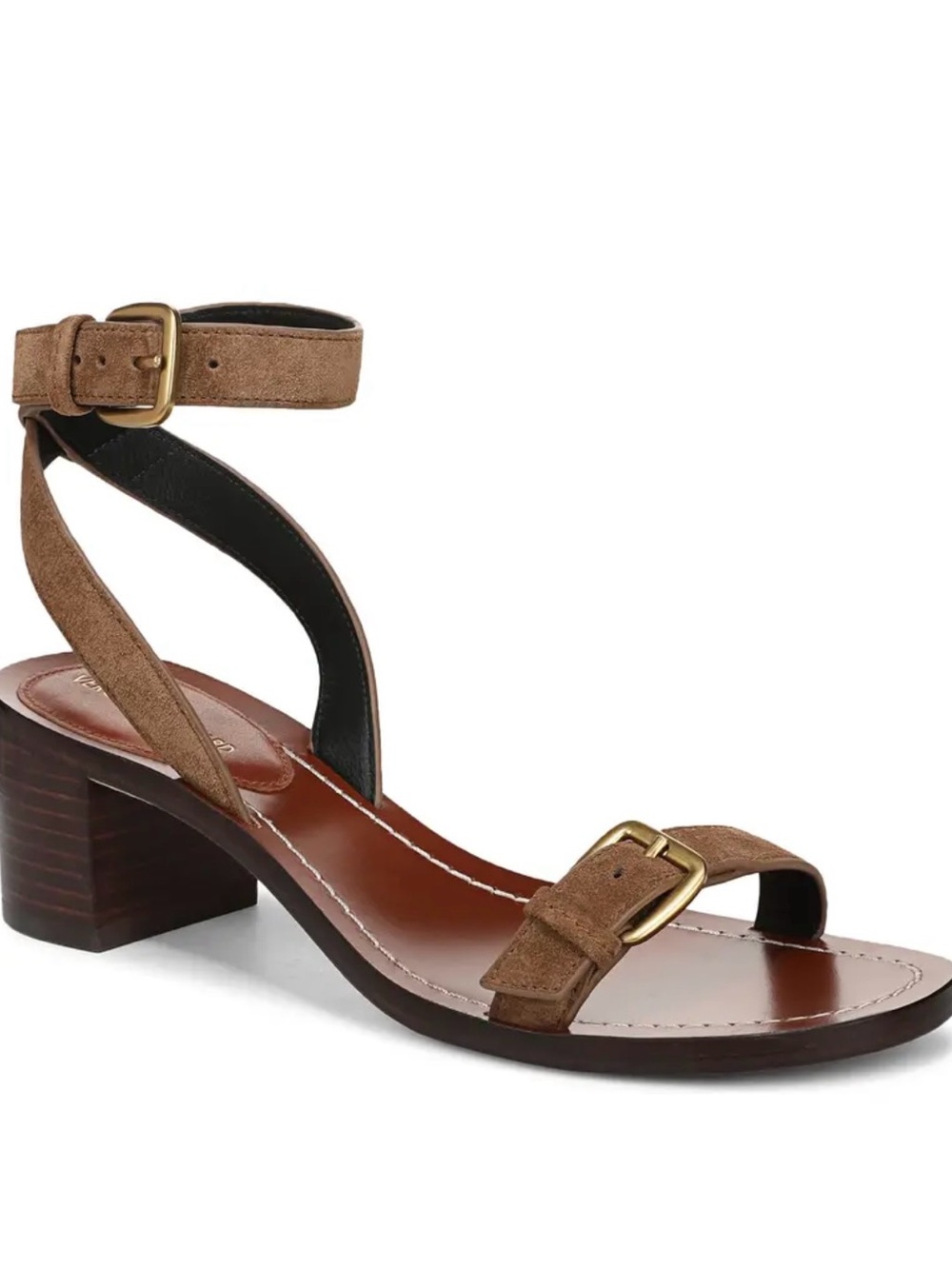Veronica Beard Elia Ankle Strap Sandals in hazelwood suede, W/Size 10